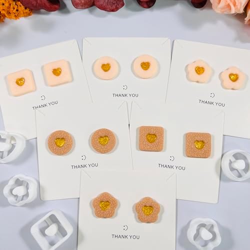 Xaekicr Heart Center Polymer Clay Cutters – 5 Shapes Clay Earring Cutters Set for DIY Jewelry – Polymer Clay Tools for Earrings & Crafts – Cute Clay Cutter Set for Valentine & Gift Projects - Image 6