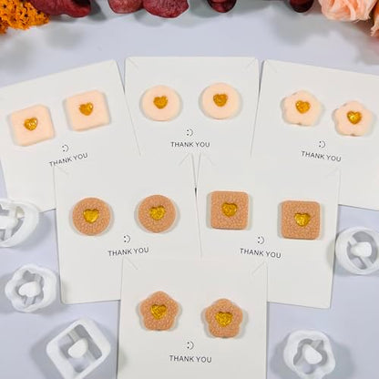 Xaekicr Heart Center Polymer Clay Cutters – 5 Shapes Clay Earring Cutters Set for DIY Jewelry – Polymer Clay Tools for Earrings & Crafts – Cute Clay Cutter Set for Valentine & Gift Projects - Image 6