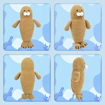 Noocro Amigurumi Crochet Kit for Beginners, Intermediate and Advanced Crocheters, DIY Crochet Plushie Kit with Complete Kit, Detailed Instrucions and Video Tutorial - Fun Craft Gift (Seal) - Image 4