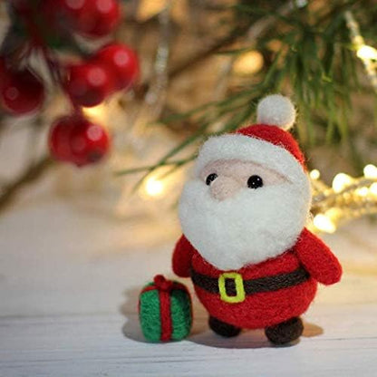 Szecl Santa Claus Wool Felting Kit Tool Supplies with Gift Box, Christmas Needle Felting Kit Beginner DIY Non Finished Poked Set Xmas Ornaments, 4Pcs Needles, 2Pcs Eyes, Felting Foam Mat, Instruction - Image 2