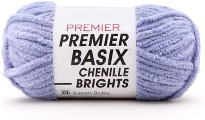 Premier Yarns Basix Chenille Brights, Periwinkle, Super Bulky Weight, 5.3 by Premier