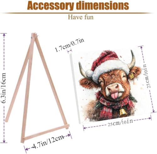 VIGEGU 4 Pack Christmas Paint by Numbers Kit for Adults with Framed,Cow Horse Deer Cardinal Lantern House Paint by Number DIY Adult Paint by Number Kits for Wall Decor 10x10in - Image 5
