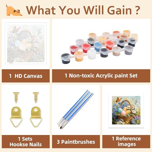 Reivworl Easter Paint by Numbers Kit for Adults Beginner 16×20 inch - Image 6