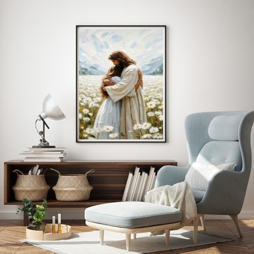 Jesus Paint by Numbers Kit for Adults Framed Canvas, with Wooden Easel - Image 3