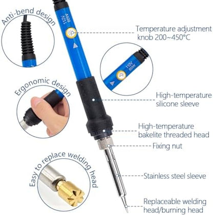 Wood Burning Kit, 32PCS Wood Burning Tool – Adjustable Temperature Soldering Iron Tool for DIY, Wood Carving, Embossing, and Craft Projects – Wood Burner Pen Set for Adults and Beginners - Image 2