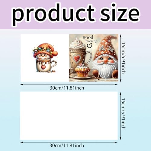MaiYiYi 6 Pack 5D DIY Gnome Diamond Painting Greeting Cards Art Kits - Image 2