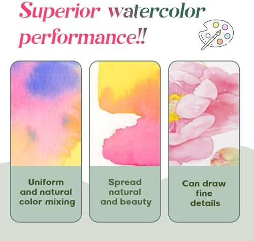 Mini Watercolor Travel Set – 15 Colors Watercolor Paint Set with Wooden Palette, Magnetic Lid, Water Brush, Sketchbook, Clips & Storage Bag, Complete Pocket Painting Kit for Artists, Beginners & Outdoor Sketching - Image 6