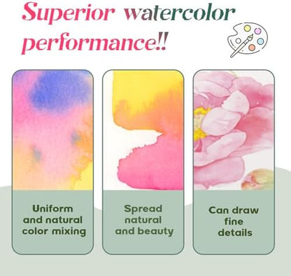 Mini Watercolor Travel Set – 15 Colors Watercolor Paint Set with Wooden Palette, Magnetic Lid, Water Brush, Sketchbook, Clips & Storage Bag, Complete Pocket Painting Kit for Artists, Beginners & Outdoor Sketching - Image 6