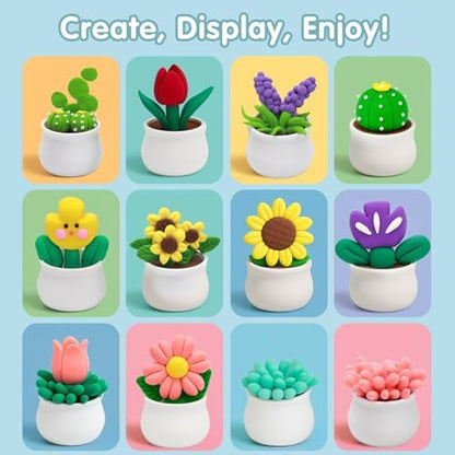 Air Dry Clay for Kids, 12 Plants DIY Modeling Clay Kit with Sculpting Tools - Image 5