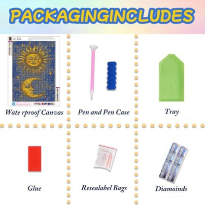 Lophomie Diamond Art Kits for Adults, 5D Sun and Moon Diamond Painting Kits - Image 6