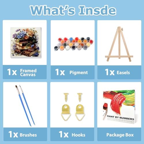 Books Paint by Numbers Kit for Adults Beginner, Paint by Numbers 10x10 Inch - Image 4