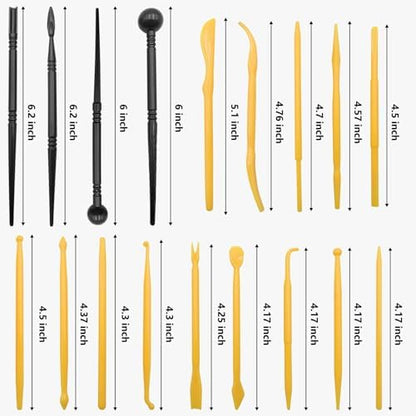 18 Pack Pottery Clay Tool Kit, Sculpting & Dotting Stylus Tools for Craft Modeling - Image 6