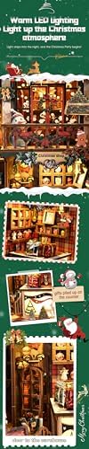 Book Nook LED Music Christmas Book Nook Kit - NEXTIPS 3D Wooden DIY Miniature Store for Shelf Decor - Image 6