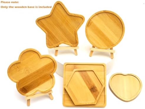 Lanyani 6pcs Wooden Mosaic Base, Various Shapes Substrates for Mosaic Crafts DIY Mosaic Tiles Coaster Base… - Image 2