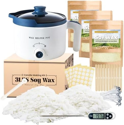 3lbs Soy Wax Melt Making Kit with Electric Wax Melting Pot by KQU