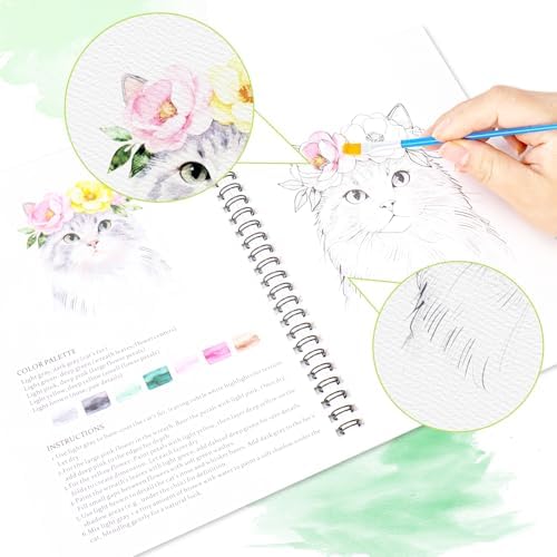 Watercolor Workbook Set with 36-Color Palette & Brushes - Image 3