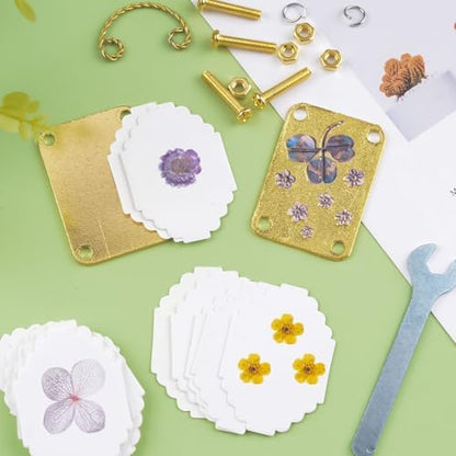 WANDIC 1set Metal Mini Clover Flower Press, Premium Botanical Pressing Tool with 20 Sheets Paper & Wrench for DIY Dried Flower Art Craft - Image 2