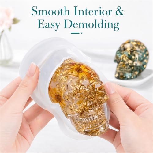 3pcs 3D Skull Resin Molds,Skull Molds for Epoxy Resin Casting- Candle Wax - Image 4