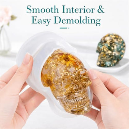 3pcs 3D Skull Resin Molds,Skull Molds for Epoxy Resin Casting- Candle Wax - Image 4