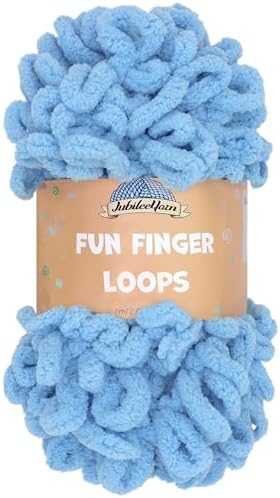 JubileeYarn Fun Finger Loops Yarn - Maritime Blue - 1 Skein by BambooMN