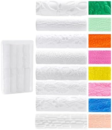 UCEC 8 Pcs Forest Polymer Clay Texture Roller for Earrings Making 3.15" by UCEC