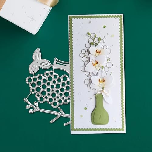 Lapoo Flowers Cutting Die for Scrapbooking - Durable Metal Cutting Die for DIY Scrapbook Photo Album Decorative Paper Card, Metal Card Making Supplies (Flowers in The Vase 4.3 x 4.3 in) - Image 5