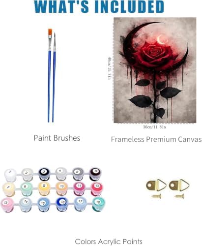 3 Pack Gothic Paint by Numbers Kit for Adults Framed Canvas, Frameworkless - Image 3