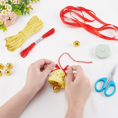 ACRNIGHEET 3PCS Macrame Kit for Adults Beginners, DIY Christmas Bells Ornaments, Yellow/Red/Green Bell Hangings for Xmas Tree, Include Instruction and Video - Image 4