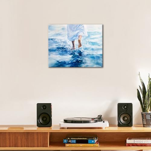 TUMOVO Adults Paint by Numbers Kit for Beginners Jesus Walks on Water Religious Paint by Numbers Kit for Adults Christian Themed DIY Canvas Painting with Ocean Waves and Disciples Acrylic 16x20 Inch - Image 2