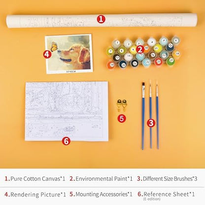 TUMOVO Paint by Numbers Kit for Adults Golden Retriever Dog Painting - Image 3