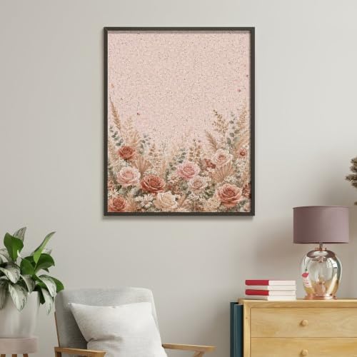 Paint by Numbers Kit for Adults Beginner Art Decor Blush Rose Meadow - Image 4