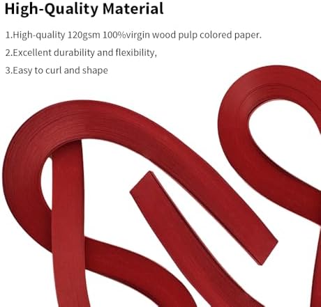 Acoeitl Quilling Paper Strips 240 Strips Red Paper Quilling Set Width 5mm Length 53cm Quilling Supplies DIY Quilling Paper Quilling Art Strip for Crafts (2 Pack) - Image 4