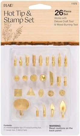 Wood Burning Kit, Set of 26 Art Supplies for Wood Burning Tool Kit, DIY Arts and Crafts, Wood Burning Kit for Adults, Great for Pattern Making, Shading and Texture, By Plaid Enterprises, 11879 by Plaid