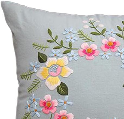 AMLESO DIY Embroidery Covers Kit Cushion Cover Semi-Finished for Living Room Sewing Supplies Adults Beginners Gift, Light Blue - Image 7