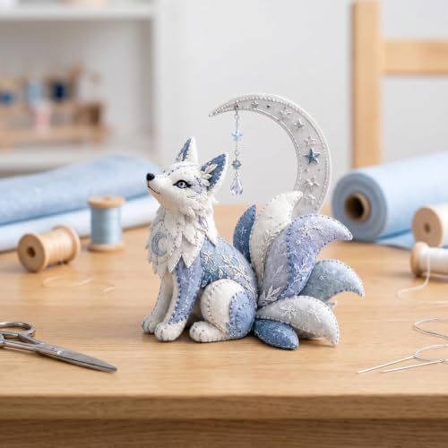 Arctic Winter Guardians DIY Patchwork Kit - 3D Felt Animal Sewing Kit - DIY Patchwork Animal Kit for Beginners, Handmade Felt Craft Kit for Home Decor & Creative Gift (blue1) - Image 3