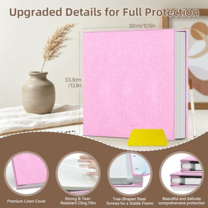 Popotop Photo Album Self Adhesive Scrapbook Album for 4x6 5x7 8x10 Pictures DIY Photo Book as Scrapbooking Supplies Kits, Birthday Gifts for Women Mom Wedding Baby Family Travel - Image 3