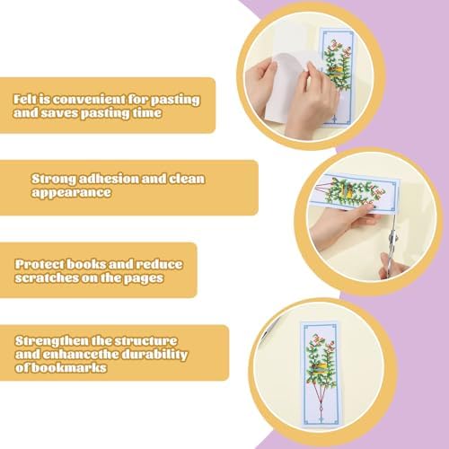 ORIGACH 6 Set Green Plants Cross Stitch Bookmark Kit for Beginner with Backing Felt Floss Instructions DIY Stamped Embroidery Bookmark Kit for Adults, Book Lovers - Image 4
