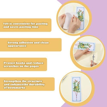 ORIGACH 6 Set Green Plants Cross Stitch Bookmark Kit for Beginner with Backing Felt Floss Instructions DIY Stamped Embroidery Bookmark Kit for Adults, Book Lovers - Image 4