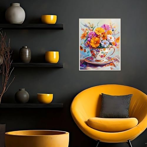 Banket Paint by Numbers Kit for Adults Beginner Flowers DIY Painting Kits for Adults Floral Easy Adult Paint by Number Kits on Canvas Color by Numbers for Gifts Home Wall Decor 16x20 Inch - Image 3