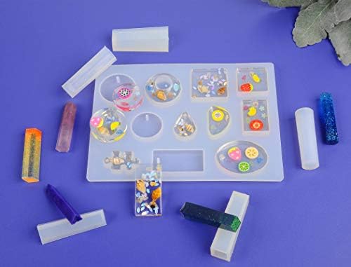 Suhome 73 Pack Resin Earring Mold Jewelry Silicone Resin Molds Making Kits Including Earring, Pendant, Bracelet, Necklace, Button Silicone Casting Molds for Beginners - Image 5