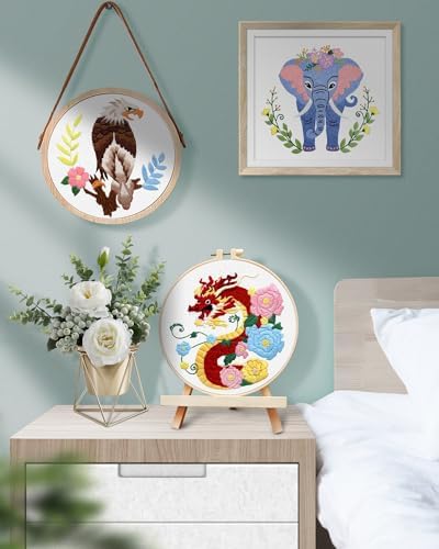 TINDTOP Embroidery Kit for Beginners Adult, Elephant Embroidery Kit for Beginners Include Embroidery Cloth Hoops Threads for Craft Lover Hand Stitch with Embroidery Skill Techniques - Image 6