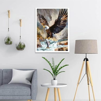 Niazidier Adults Eagle Paint by Number Kits,Animal Painting by Number Kits on Canvas,Large Color by Numbers Adult Watercolor Gifts for Friends Wall Decor (Eagle) - Image 2