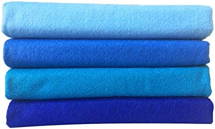 4pcs Thick 1.4mm Soft Felt Fabric Sheet Assorted Color Felt Pack DIY Craft Sewing Squares Nonwoven Patchwork (92x90cm Blue) - Image 4