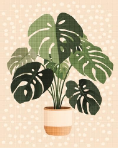 CISDKK Nature Ornament Pattern,Beginner Needlepoint Kits for Adults,Monstera House Plant,Spot,Botanical,Boho Style Indoor Plant Cute House Plant,11CT,17.33 * 17.33 inch, pattern8 by Unknown