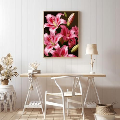 Mosaflare Lily Flower Paint by Numbers for Adults Beginner 12X16 inch - Image 4