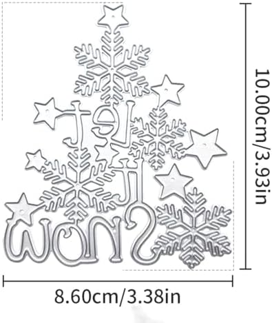 Scrapbooking Die-Cuts, Christmas Metal Cutting Dies for Card Making, Paper Craft Punch Template, Background Embossing Stencils, DIY Album Décor (Star Snowflakes Let It Snow-10x8.6cm) - Image 7