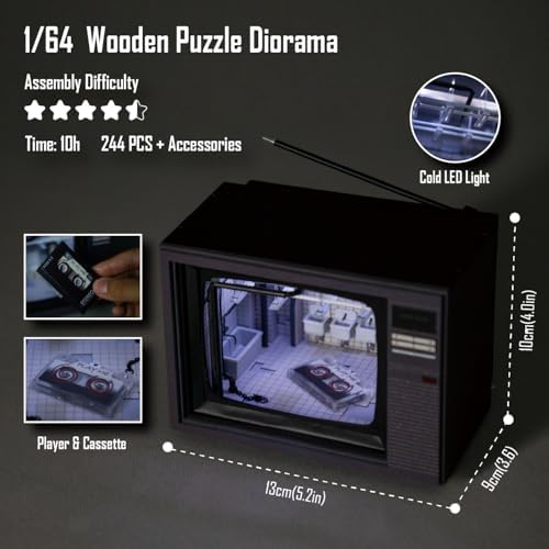 DIY Book Nook Kit, Dollhouse Miniature, Booknook Bookshelf Insert Decor Alley 3D Wooden Puzzle, Bookends Model Building Kit with LED Light, Gift for Teens and Adults, Jigsaw Game - Image 2