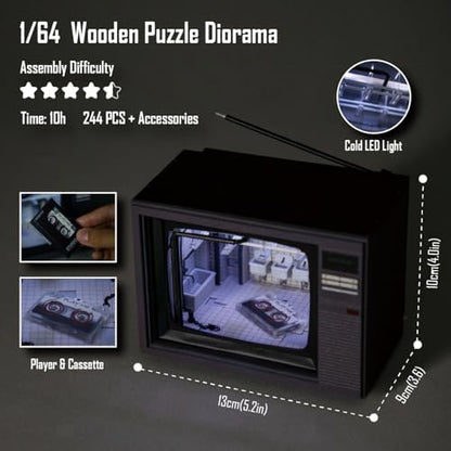 DIY Book Nook Kit, Dollhouse Miniature, Booknook Bookshelf Insert Decor Alley 3D Wooden Puzzle, Bookends Model Building Kit with LED Light, Gift for Teens and Adults, Jigsaw Game - Image 2