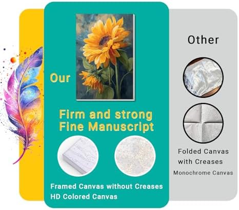 obterie 4 Pack Framed Paint by Numbers Kit for Adults Beginner Canvas Painting by Numbers for Adults Flowers Easy Adult Paint by Number Kits with Frame Floral Watercolor Painting by Number 8x12 Inch - Image 3