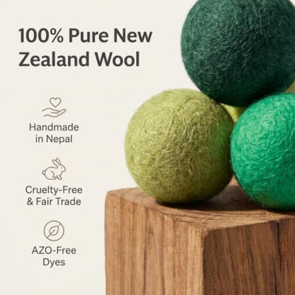 Glaciart One Felt Wool Balls, Felt Pom Poms (40 Pieces) 2 Centimeters - 0.8 Inch, Handmade Felted Green Colors - Bulk Small Puff for Felting and Garland - Image 5